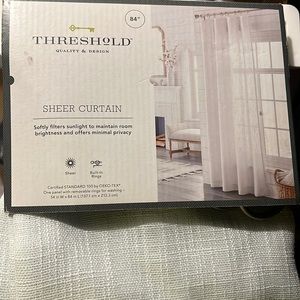 Threshold Sheer Curtain Gray with White Edge